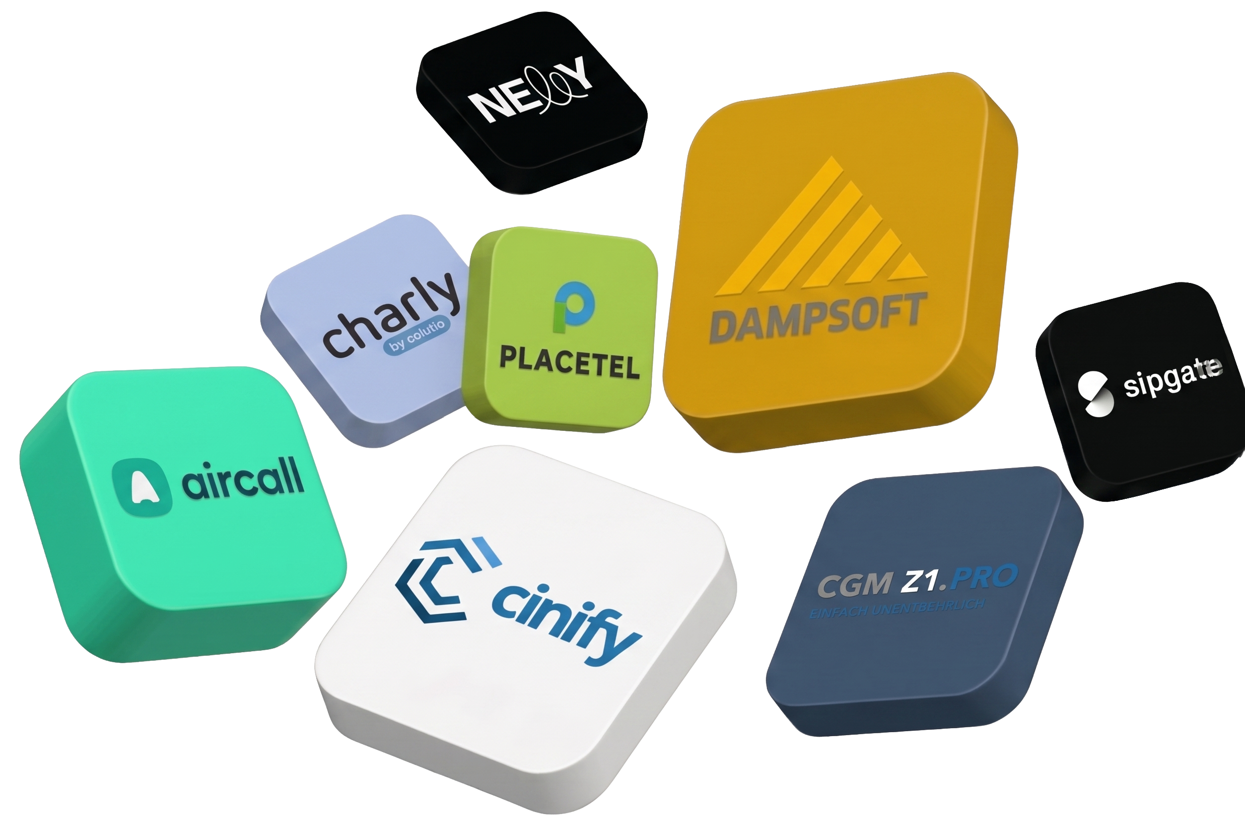 Dampsoft, CGM Z1.PRO, Charly, Nelly, Aircall, Placetel, Sipgate